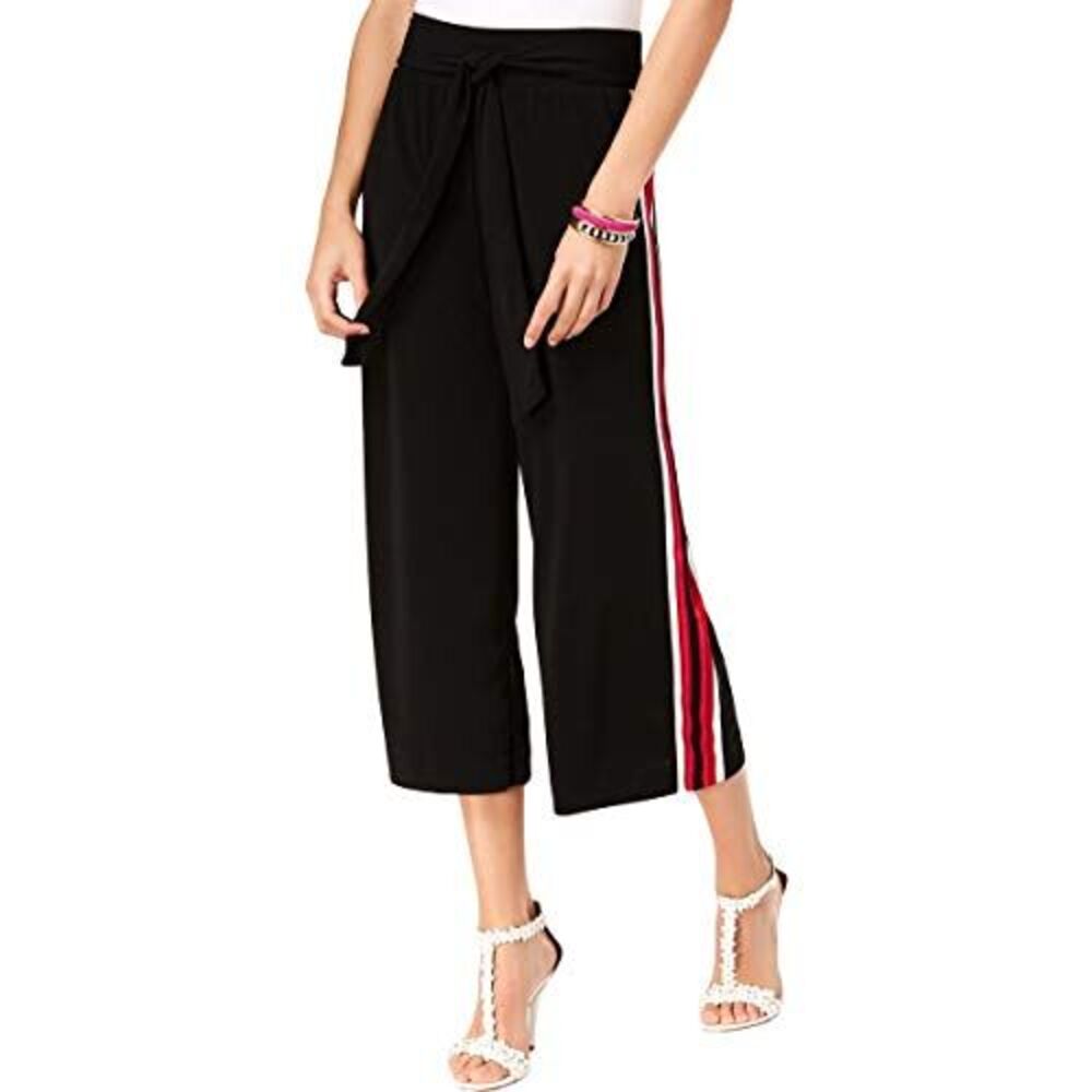 INC International Concepts Varsity Stripe Cropped Wide Leg Pants